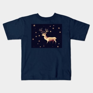 Reindeer in the Stars Art Print Kids T-Shirt